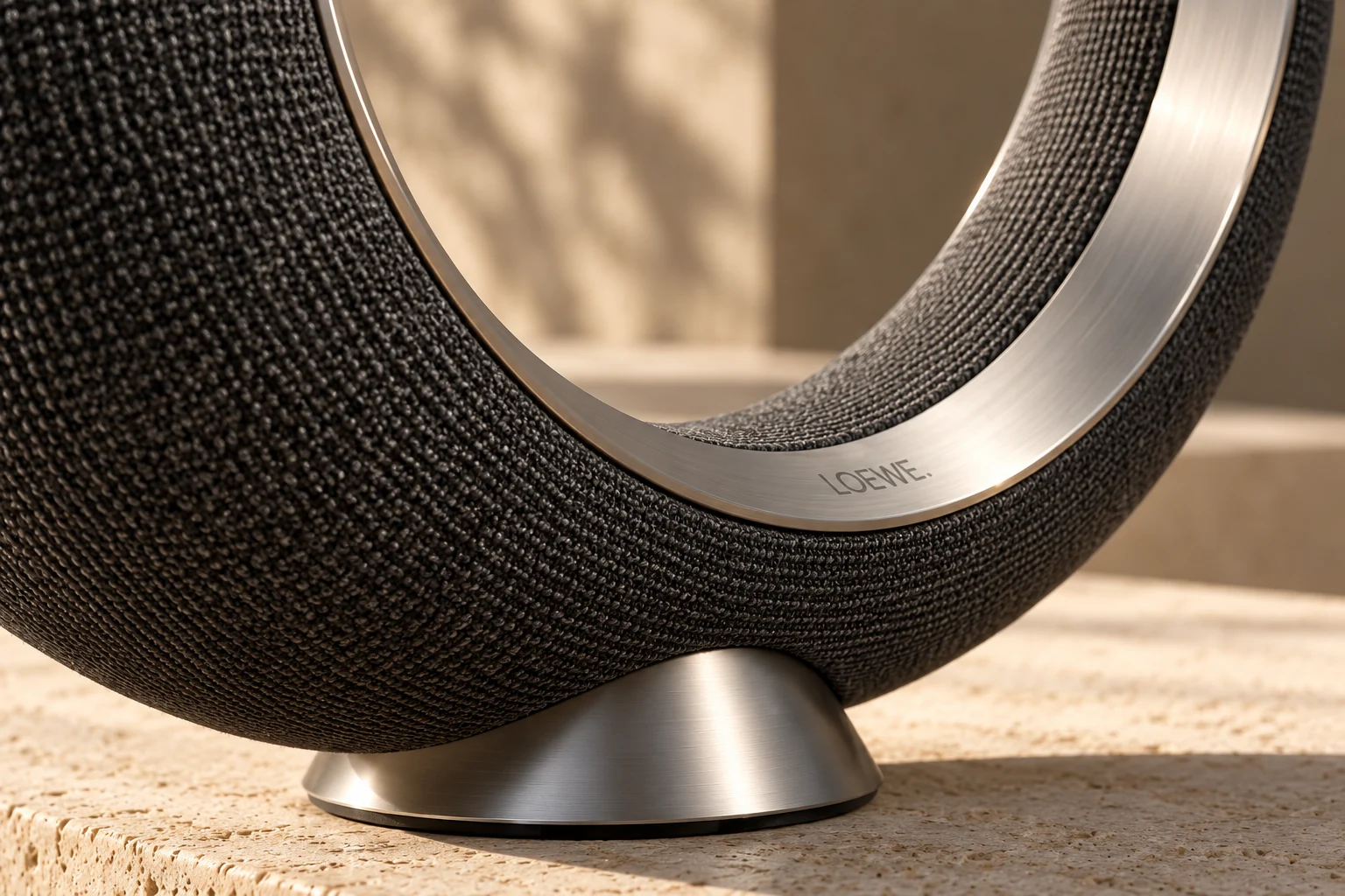 Acoustic textile and brushed aluminium interior ring detail